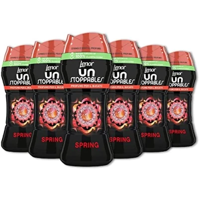 Immagine di Lenor Profumatore Bucato Perle Profumate Lavatrice, Unstoppables Spring, Confezione Da 6 (6 X 210 G), Freschezza Non Stop Per Il (Fino A 12 Settimane Nel Guardaroba)