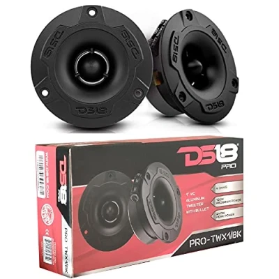 Immagine di DS 18 SET PRO TWX1/BK 2 super bullet tweeter neri da 9,60 cm 96 mm di diametro 120 watt rms e 240 max 4 ohm 103 db sensibilità con profondità cm, a coppia