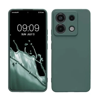 Immagine di kwmobile Custodia Compatibile con Xiaomi Redmi Note 13 Pro 5G / Poco X6 Cover Back Case per Smartphone in Silicone TPU Protezione Gommata verde blu