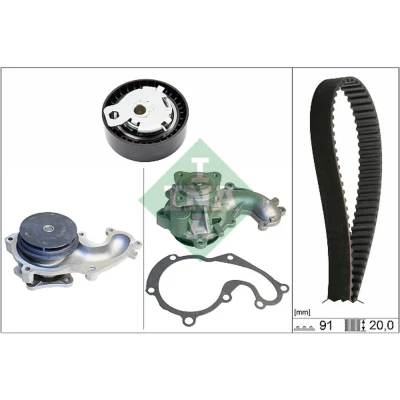 Immagine di INA 530 0142 30 pompa acqua + Kit Cinghia Distribuzione con FORD: Focus Mk1 Hatchback, 2 Limousine, S Max