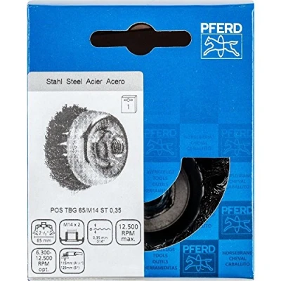 Immagine di PFERD Spazzola a tazza con filettatura, gezopft POS TBG 65/M14 ST 0,35 43305002 1 pz.