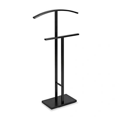 Immagine di VERSA Lund Servo Muto Moderno e Multifunzionale, Appendiabiti Indossatore per Camera da Letto Spogliatoio, Misure (A x L l) 100 20 52 cm, Acciaio, Colore Nero