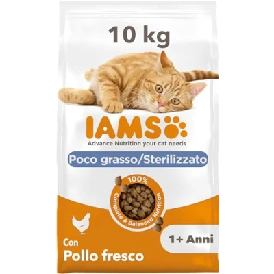 Immagine di IAMS Poco grasso/Sterilizzato Cibo secco con pollo fresco per gatti di 1+ , 10 kg