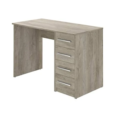 Immagine di Amazon Basics Aulne Scrittoio curva, Rettangolare, 90 x 117 76 cm, Marrone Chiaro/Quercia, 4 cassetti (In precedenza marchio Movian)