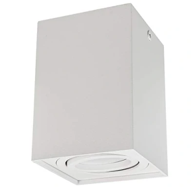 Immagine di Maclean MCE 426W per Lampadine LED GU10 Max.40W Plafone Orientabile Faretto da Soffitto Diversi Colori e Forme IP20 Spot Moderno (Bianco, 1x Plafoniera Quadrata)