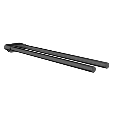 Immagine di EMCO Flow Portasciugamani da parete a due bracci, in metallo rigido, per asciugamani, colore: nero, 430 mm