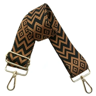 Immagine di Tracolla per Borsa Donna 5cm Larga Tracolla, Tracolle Regolabile, Cinghie con Fibbia Oro Borsetta, Crossbody in Tela Accessori DIY(Nero/Marrone), 11