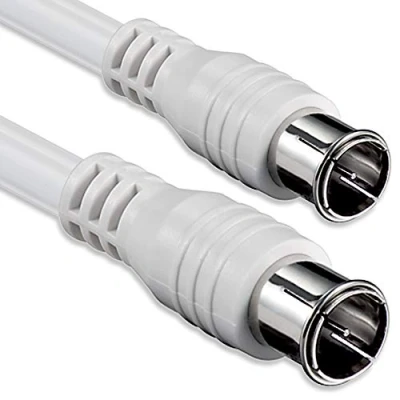 Immagine di 1 aTTack cavo per antenna satellitare coassiale connettore F da maschio a femmina, doppia, tripla o quadrupla schermatura, 75 db/85 db/100 db/110 db/120 db/125 db SAT weiß Quick 85db 3,5 m