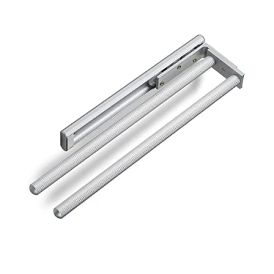Immagine di SOTECH Portasciugamani in alluminio TED 2 bracci EV1 anodizzato (325 487 mm, estensibile, girevole) telescopico a parete per bagno o cucina