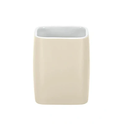 Immagine di Kleine Wolke &quot;Cubic Porta spazzolino, Pietra, Ecru, 7.4 x 9.1 cm