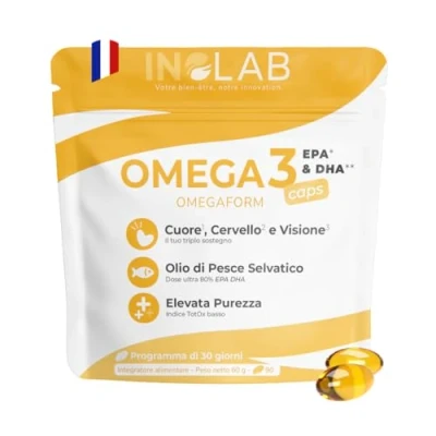 Immagine di Inolab Omega 3 1200mg / Olio di pesce selvaggio Qualità Epax® certificato FOS/EPA DHA/indice TotOx =
