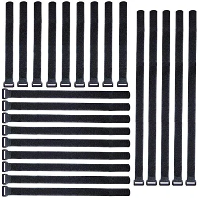 Immagine di Gebildet 25 pezzi Nylon Fascette per Cavi, Fissaggio con Riutilizzabili Hook e Loop, Adesivi di Cavi Fissazione, Regolabili Gestione (Nero, 20/30/40cm)