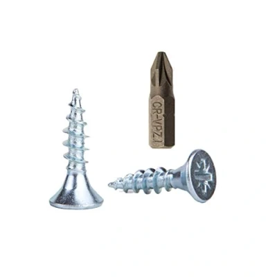 Immagine di Confezione da 1000 viti per legno in acciaio zincato, 2,5 x 16 mm, Pozi Drive, elementi di fissaggio, a testa svasata, truciolare (1000)