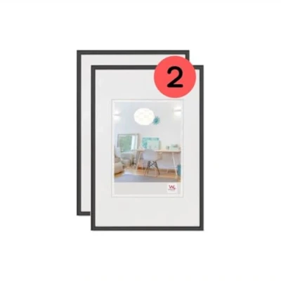 Immagine di walther design nera 50 x 60 cm confezione doppia, cornice in plastica New Lifestyle KV060BD