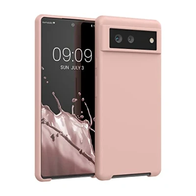 Immagine di kwmobile Cover per Google Pixel 6 Custodia Back Case Smartphone in Silicone TPU Protezione Gommata lilla color carne