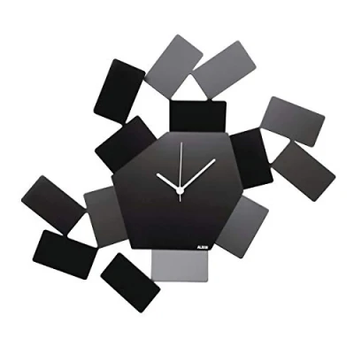 Immagine di Alessi La Stanza dello Scirocco MT19 B Orologio da Parete Analogico di Design in Acciaio Inossidabile 18/10, Nero