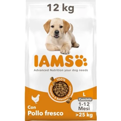 Immagine di IAMS Cibo secco per cuccioli di Taglia Grande con Pollo fresco, 12 kg