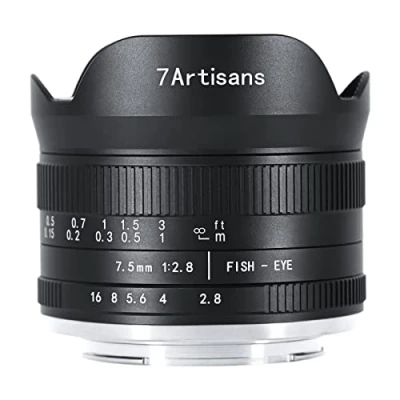 Immagine di 7artisans Obiettivo fisso manuale Fisheye da 7,5 mm f2.8 Mark II APS C per fotocamera Nikon Z Mirrorless Z6 Z7 Z50
