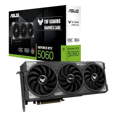Immagine di ASUS TUF Gaming GeForce RTX 5060 OC Edition 8 GB GDDR7 Scheda grafica (Nvidia RTX5060 DLSS 4, 3,125 slot, PCIe 5.0, 3 DisplayPort 2.1b, 1 HDMI O8G GAMING)