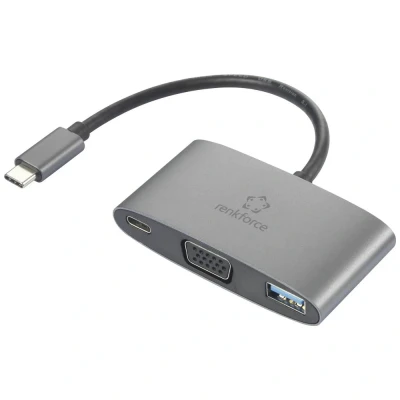 Immagine di Renkforce USB C®, VGA Adattatore [1x spina C® 1x Presa (Power Delivery), VGA, A 3.2 Gen 1 (USB 3.0)] RF HUB 151 15 cm