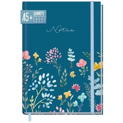Immagine di paper&amp;you® taccuino A5+ a quadretti con elastico [Happy Flower] 156 pagine, 78 fogli come Bullet Journal, diario, sostenibile e rispettoso dell&#039;ambiente