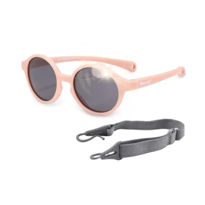 Immagine di Maesy Occhiali da sole per bambini Noah 0 2 anni Flessibili Cinturino elastico e regolabile Protezione polarizzata UV400 bambine ovale (Rosa chiaro)