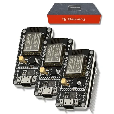 Immagine di AZDelivery 3 x NodeMCU Amica V2 ESP8266 ESP 12F, Modulo Wifi IoT con CP2102, Development Board compatibile Arduino incluso un E Book!
