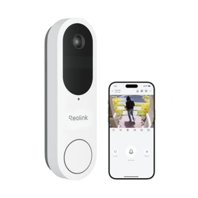 Immagine di Reolink Videocitofono WiFi 2,4/5 GHz, Telecamera 2K a Batteria o Filo, Angolo 150x150, Audio Bidirezionale, Rilevamento Persone/Veicoli/Pacchi, Campanello (Chime Non Incluso)