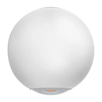 Immagine di Eglo Led lampada da parete per esterni Abugo, esterno a due luci, in alluminio fuso bianco e vetro trasparente, IP54