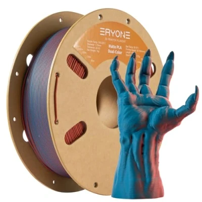 Immagine di ERYONE Matte Dual Color Coextrusion Filament PLA 1.75 mm +/ 0.03 mm, Bicolor for 3D Printers,1kg (2.2lbs)/Spool, Teal &amp; Burnt Orange