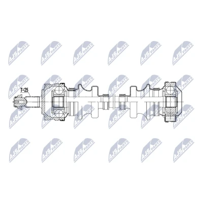 Immagine di NTY NPW ME 207 Albero motore / Semiasse Assale anteriore Sx, Dx 526mm Trasmissione automatica
