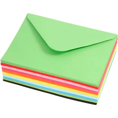 Immagine di Buste colorate, formato C6, 11,5 x 16 cm, 80 g, 100 pezzi