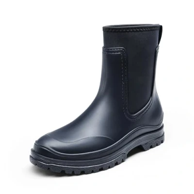 Immagine di DREAM PAIRS stivali Wellington da donna, pioggia impermeabili, esterno ed escursionismo, giardino, comodi Chelsea, Pvc Navy, 39.5 EU