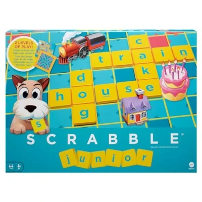 Immagine di Mattel Games Y9671 Gioco auricolare Scrabble Junior (inglese) per bambini dai 5 anni in su (il design può variare)