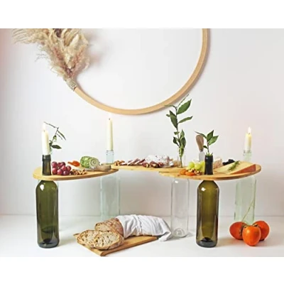Immagine di Winkee Bottle Boards Originali piatti da portata in legno inserire Tagliere per il tuo Set di sushi Vassoio esterni tavola formaggio