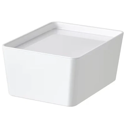 Immagine di Ikea Kuggis Piccola scatola con coperchio in plastica, 13 x 18 8 cm, colore: Bianco