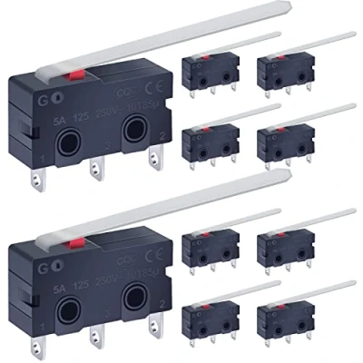 Immagine di Taiss 10 pezzi micro interruttori di finecorsa Momentaneo 250V 5A 3 Pin 1NO 1NC Mini Interruttore Leva Lunga SPDT per macchina utensile KW11 3Z 03