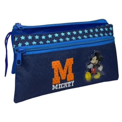 Immagine di Tombolino a 3 scomparti Topolino Disney astuccio scolastico multiscomparto cancelleria organizer portapenne matite colori