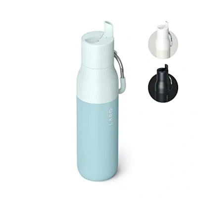 Immagine di LARQ Bottle Flip Top 500ml Bottiglia isolante in acciaio inossidabile con cannuccia Termos, senza BPA riutilizzabile per sport, palestra e viaggi, Seaside Mint