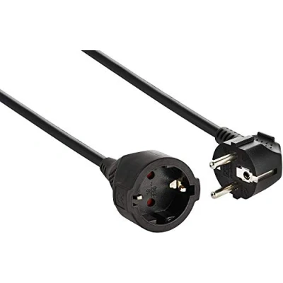 Immagine di Electraline 01692 Contatto, Cavo in plastica, IP20, per Interni, con Protezione Bambini, prolunga Schuko, Nero, 3 m