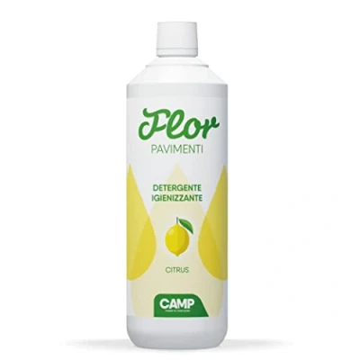 Immagine di ‎CAMP FLOR CITRUS, detergente igienizzante concentrato adatto per tutti i tipi di pavimenti; gradevole fragranza agrumata, 1000 ml