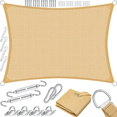 Immagine di KESSER® Tenda a vela, parasole, paravento Tessuto HDPE idrorepellente e antivento, robusto stabile per ombreggiare il giardino, balcone o terrazzo, Crema, 2x3m