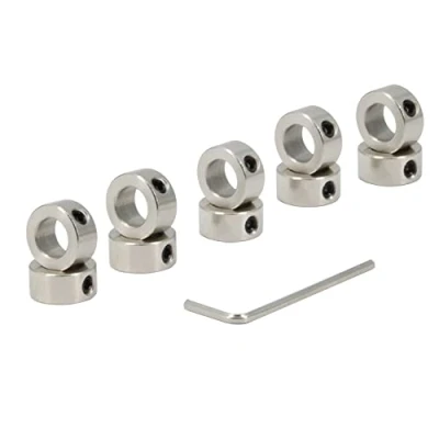 Immagine di Zeberoxyz 10 pz/confezione argento mm albero blocco collare T10 vite di piombo anello bloccaggio materiale in acciaio inox isolamento per accessori stampante 3D (10 argento)