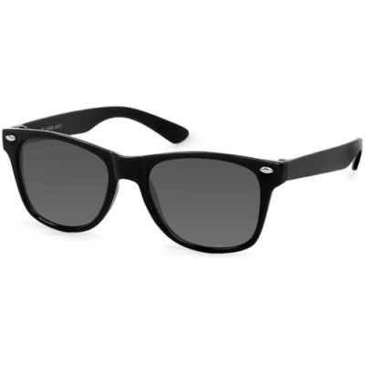 Immagine di styleBREAKER Occhiali da sole Nerd Kids con montatura in plastica e lenti policarbonato, design classico retrò 09020056, colore:Montatura Nera/Vetro Grigio Volltönung