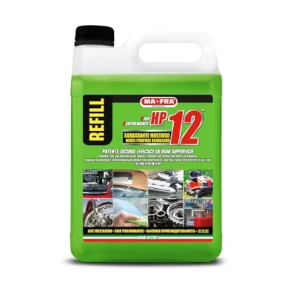 Immagine di Ma Fra, HP12, Sgrassatore Universale Multiuso con Formula Attiva, Adatto a Tutte le Superfici, Potente e Sicuro sulle Parti Trattate, Ideale per Pulizia Auto, Moto Camper, Formato 4500ml