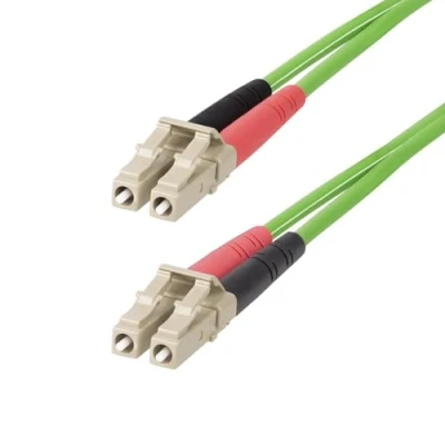 Immagine di StarTech.com Cavo in Fibra Ottica Multimodale da LC a (UPC) OM5 1m, Patch Duplex LOMMF 50/125µm LSZH, VCSEL, 40G/100G, Bretella ottica, Bassa perdita di Inserzione (LCLCL 1m FIBER)