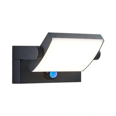 Immagine di Lindby Lampada solare da esterni &#039;Sherin&#039; con sensore di movimento (Moderno) colore Nero, in Alluminio (1 luce, lampadina inclusa) applique solare, outdoor per giardino,