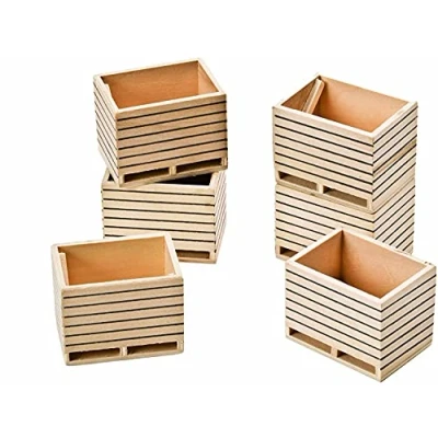 Immagine di Kids Globe 610611 Cassette Il Legno per Frutta, Confezione da 6, Scala 1:32