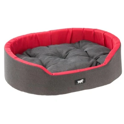 Immagine di Ferplast Cuccia Cane Interno Dandy Cuscino Rimovibile, Lavabile, Rivestimento in Cotone con Soffice imbottitura, ideale anche come Gatto, 55 x 41 h 15 cm, Rosso