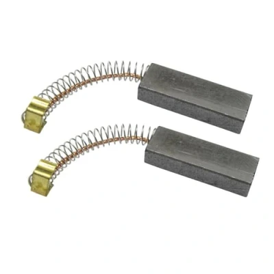 Immagine di 2 spazzole di carbone per motore 30 mm x 11 6 mm, motore, in carbonio con filo rame e staffa collegamento a U aspirapolvere Miele S200 S300 Tango S500 Serie